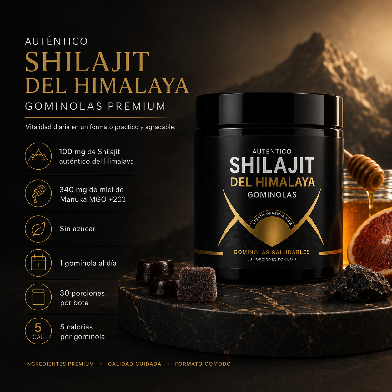 Himalayan Gold Shilajit Gummies – Energía Natural y Vitalidad en Cada Gominola
